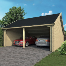 Tuindeco - Garage remise en bois massif  36 m² - 70 mm - Nysse