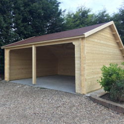 Tuindeco - Garage remise en bois massif  36 m² - 70 mm - Nysse