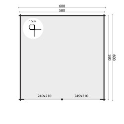 Tuindeco - Garage remise en bois massif  36 m² - 70 mm - Nysse