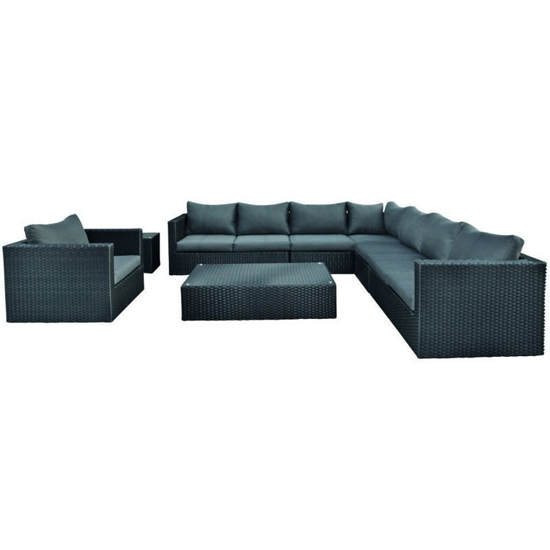 Tuindeco - Ensemble lounge belmond Wicker noir