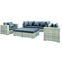 Tuindeco - Ensemble lounge Glendale Wicker gris