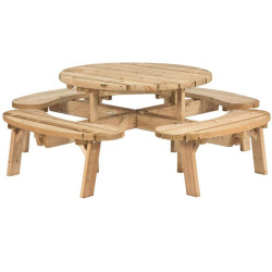 TABLE DE PIQUE-NIQUE RONDE IMPREGNEE