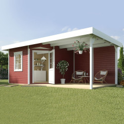 WEKA - Abri Design 213B+ - Extension 3,03 m - Rouge Suédois - 2,38 x 2,38 x 2,59 m