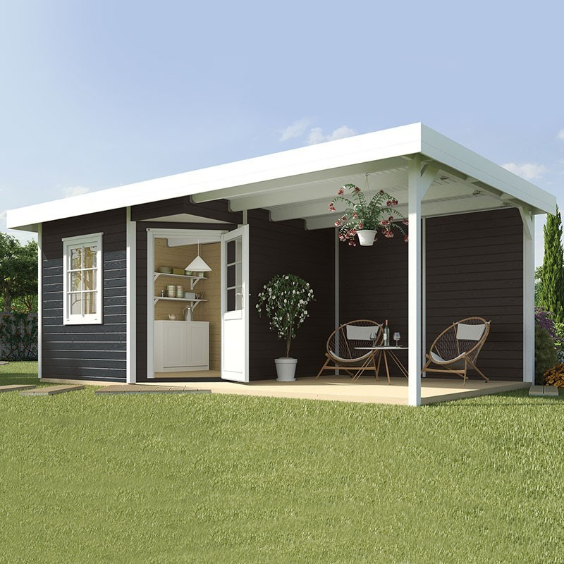 WEKA - Abri Design 213B+ - Extension 3,03 m - Anthracite - 2,38 x 2,38 x 2,59 m