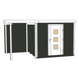 WEKA - Abri Design 413A - Extension 1,5 m - Anthracite - 2,50 x 2,50 x 2,44 m