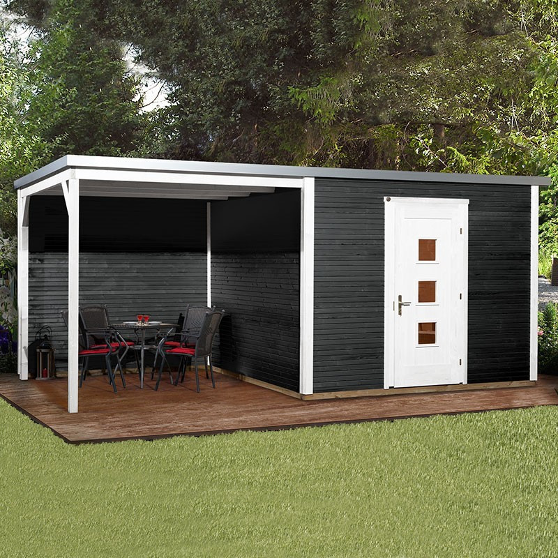 WEKA - Abri Design 413A - Extension 2,96 m - Anthracite - 3,00 x 3,00 x 2,44 m