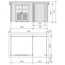 Lasita - Abri Design Katy - Aspect Brut - 4.22 x 2.42 x 2.13 m