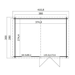 Lasita - Abri Design Benny - Aspect Brut - 4.11 x 3.00 x 2.22 m