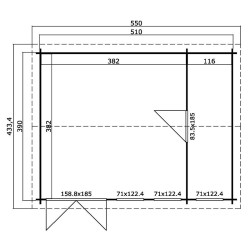 Lasita - Abri Design Douro - Aspect Brut - 5.50 x 4.33 x 2.45 m