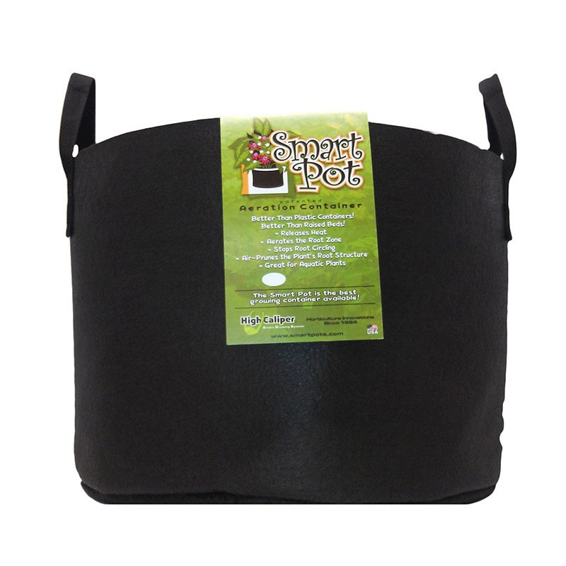 Smart Pot Original - 3 Gallon 10L - Poignéés Noir - Pot géotextile