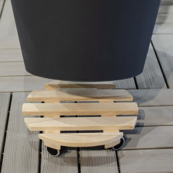 10949 B.HE SUPPORT A ROULETTES DIAM 30CM EN HETRE