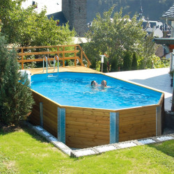 PISCINE BOIS MASSIF 594. TOUT INCLUS 376X714CM