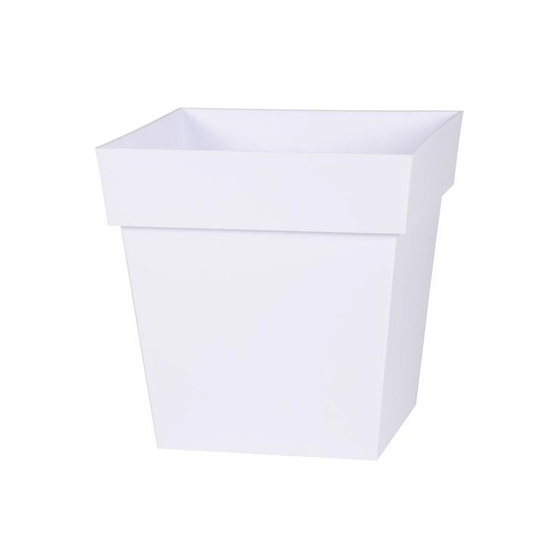 13648 BL SX3 POT CARRE TOSCANE 50CM BLANC 49.5X49.5X52X52.5 87L