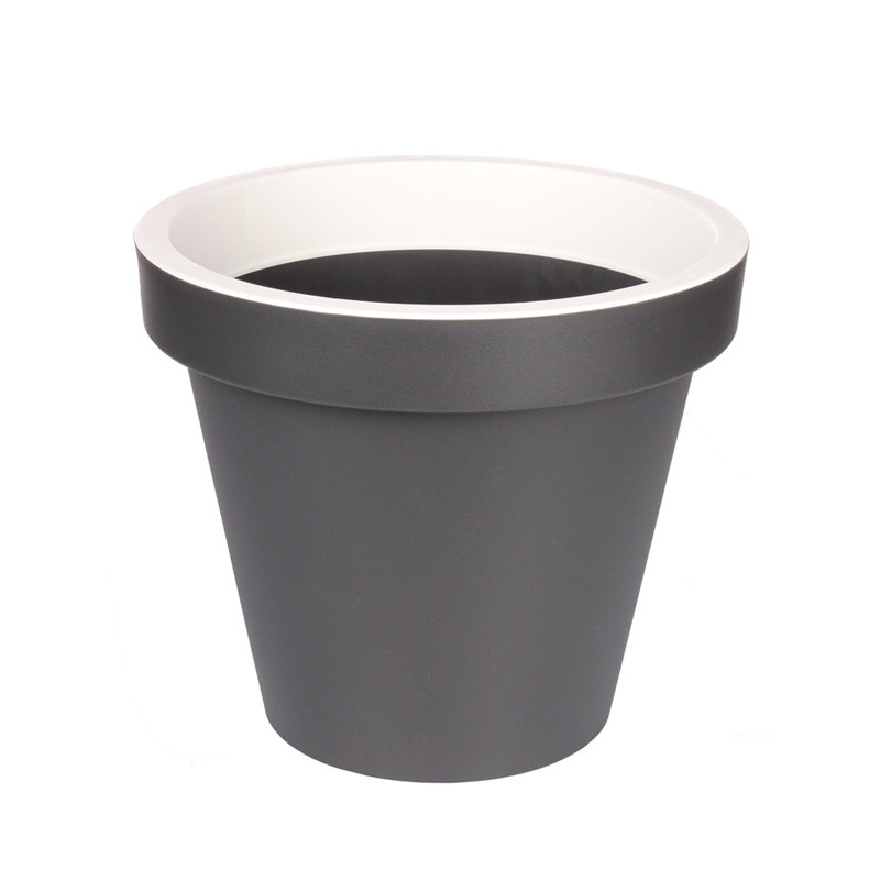 Gardenico - Pot rond Metro Twist N Roll 29cm - Anthracite / Blanc