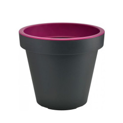 Gardenico - Pot rond Metro Twist N Roll 29cm - Anthracite / Fuchsia