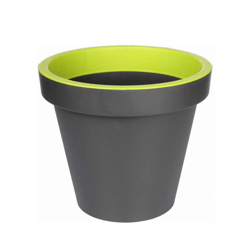 Gardenico - Pot rond Metro Twist N Roll 29cm - Anthracite / Vert