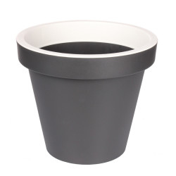 Gardenico - Pot rond Metro Twist N Roll 39cm - Anthracite / Blanc