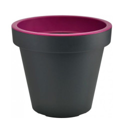 Gardenico - Pot rond Metro Twist N Roll 39cm - Anthracite / Fuchsia