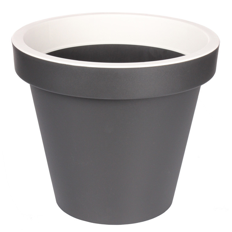 Gardenico - Pot rond Metro Twist N Roll 49cm - Anthracite / Blanc