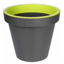 Gardenico - Pot rond Metro Twist N Roll 49cm - Anthracite / Vert