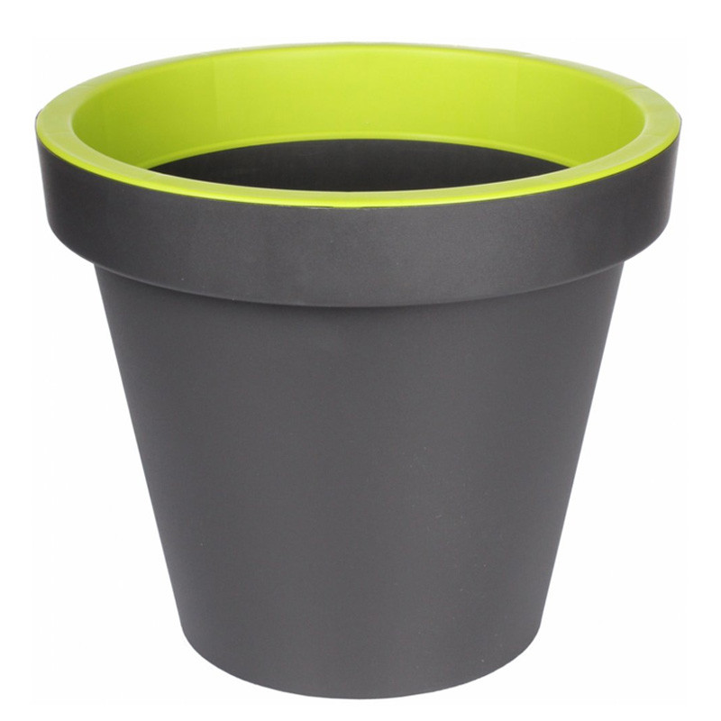 Gardenico - Pot rond Metro Twist N Roll 49cm - Anthracite / Vert