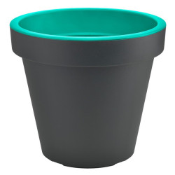 Gardenico - Pot rond Metro Twist N Roll 49cm - Anthracite / Turquoise