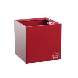 Flower Lover - Cubico pot auto irrigant - 9x9cm - Rouge