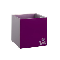 Flower Lover - Cubico pot auto irrigant - 9x9cm - Violet