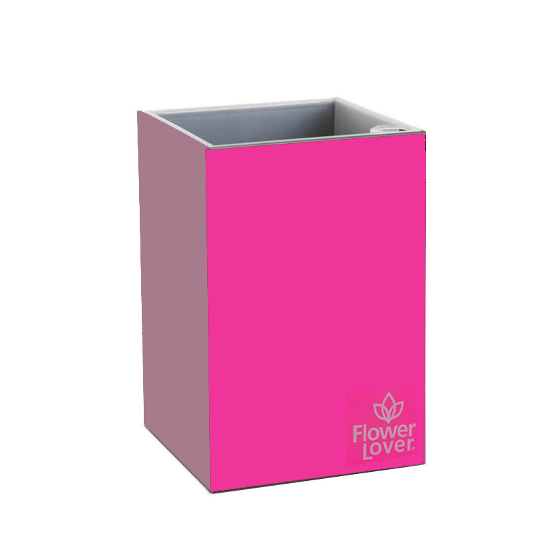 Flower Lover - Cubico pot auto irrigant - 9x9x13.5cm - Rose