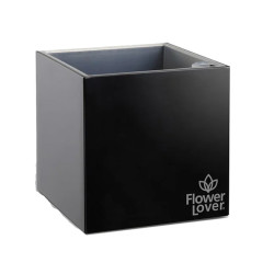 Flower Lover - Cubico pot auto irrigant - 21x21cm - Noir