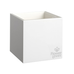 Flower Lover - Cubico pot auto irrigant - 21x21cm - Blanc
