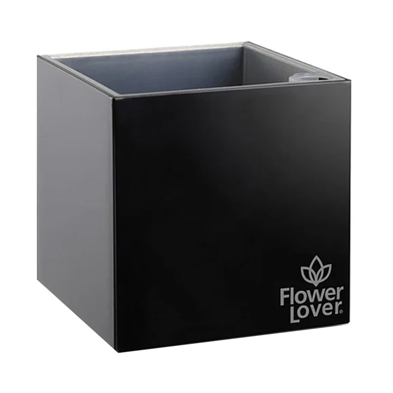 Flower Lover - Cubico pot auto irrigant - 27x27cm - Noir