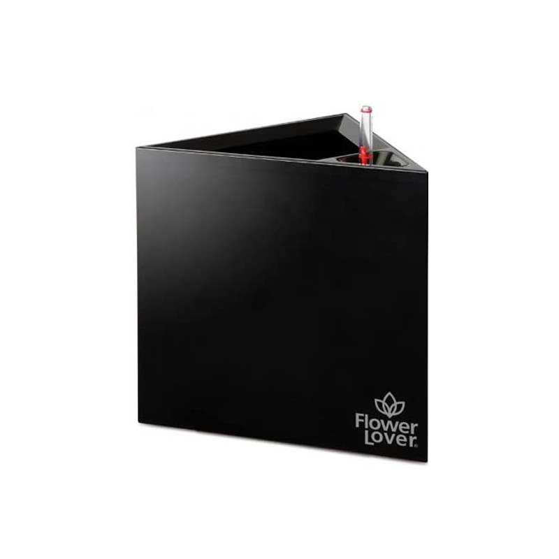 Flower Lover - Triangle pot auto irrigant - 21x21x21cm - Noir