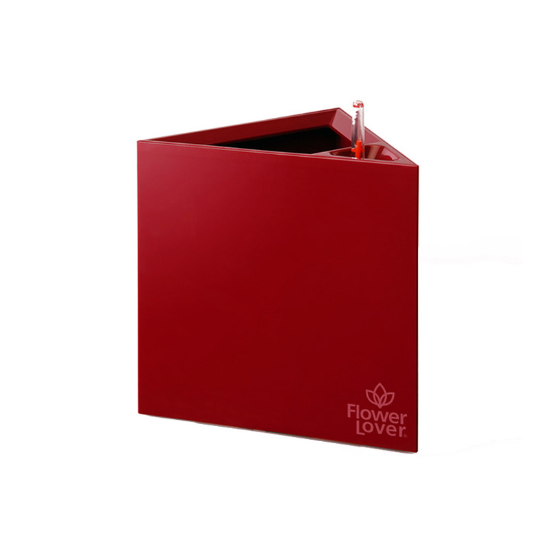 Flower Lover - Triangle pot auto irrigant - 21x21x21cm - Rouge