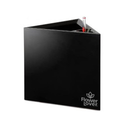 Flower Lover - Triangle pot auto irrigant - 27x27x27cm - Noir