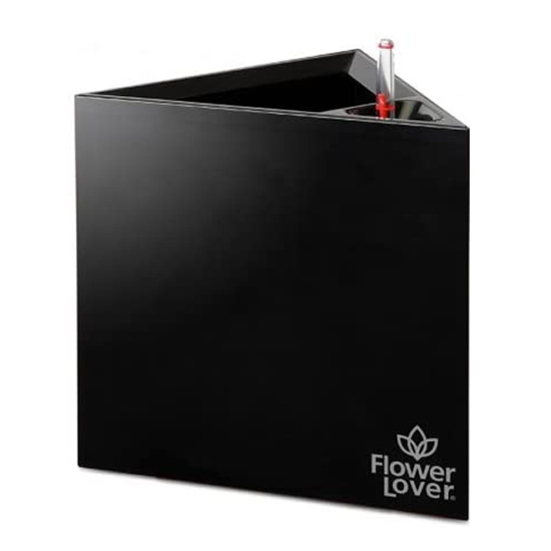 Flower Lover - Triangle pot auto irrigant - 33x33x33cm - Noir