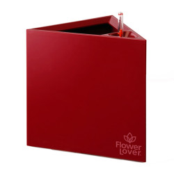 Flower Lover - Triangle pot auto irrigant - 33x33x33cm - Rouge