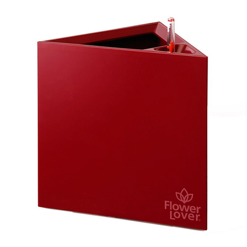 Flower Lover - Triangle pot auto irrigant - 33x33x33cm - Rouge