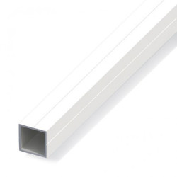 Tube carré de 2.5m Ø23.5mm pour M20 alu blanc