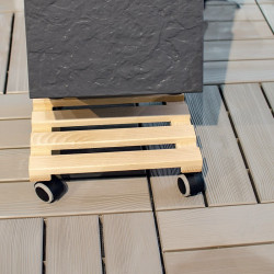 EDA - Support à roulettes carré en bois de Hêtre 29 cm