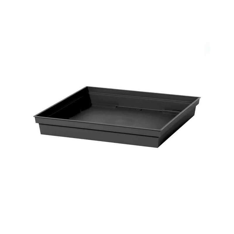 EDA - Soucoupe carrée Toscane - Anthracite - Pour pot Toscane 40 cm