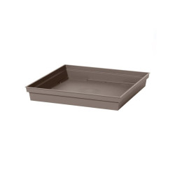 EDA - Soucoupe carrée Toscane - Taupe - Pour pot Toscane 50 cm