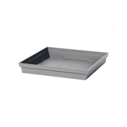 EDA - Soucoupe carrée Toscane - Gris béton - Pour pot Toscane 40 cm