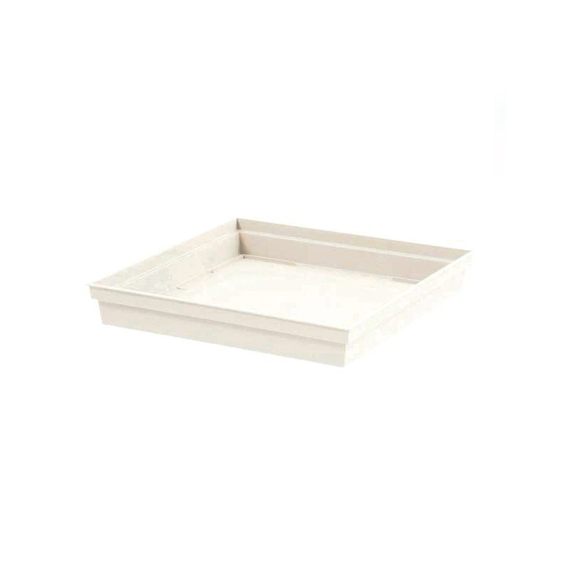 EDA - Soucoupe carrée Toscane - Blanc - Pour pot Toscane 50 cm