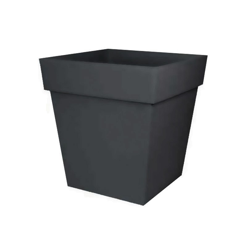 EDA - Pot carré Toscane - Gris anthracite - 87 L - 50 cm