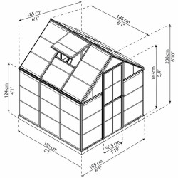 Canopia - Serre de terrasse en polycarbonate - Harmony? Vert - 180x180cm