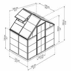 Canopia - Serre de terrasse en polycarbonate - Harmony? Vert - 180x120cm