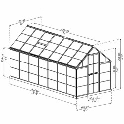 Canopia - Serre de terrasse en polycarbonate - Harmony? Silver - 180x420cm