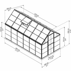 Canopia - Serre de terrasse en polycarbonate - Harmony? Silver - 180x365cm