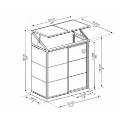 Canopia - Serre adossée - Lean To? Silver clear - 125x65cm